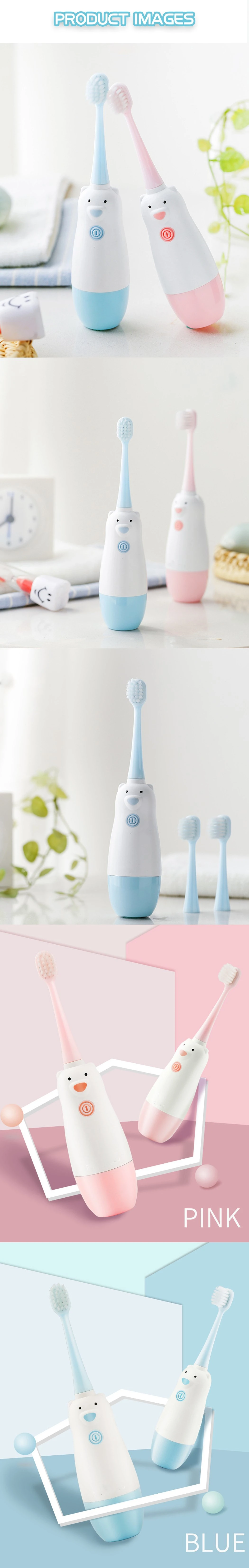 OEM Teeth Whitening Battery Powered Waterproof Sonic Kids Electric Toothbrush