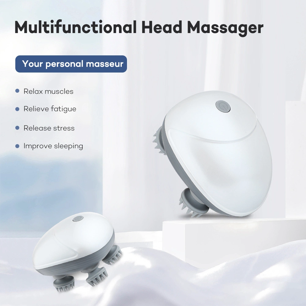 3D Massage Technology Electronic Waterproof Vibration Silicone Head Scalp Massager