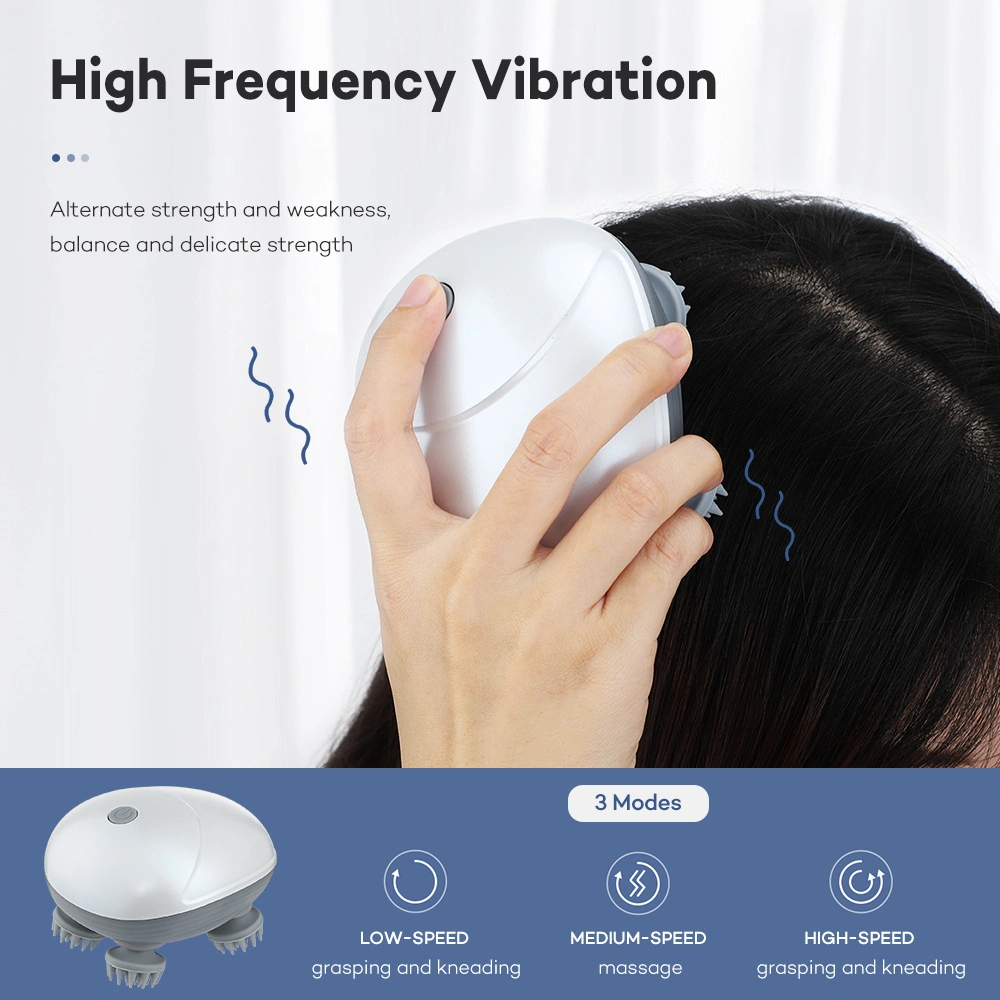 3D Massage Technology Electronic Waterproof Vibration Silicone Head Scalp Massager