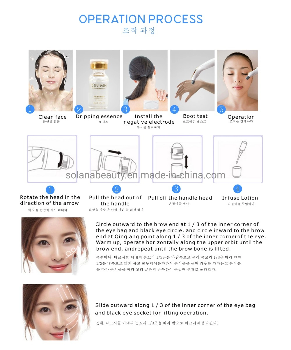 Golden Eye Device Eye Care Massager Facial Beauty Device with Negative Ion RF