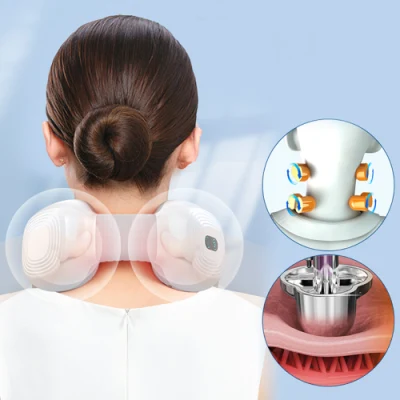 Popular instrumento de massagem elétrica shiatsu 3d cabeça de massagem amassar dobrável home office pescoço massageador com calor