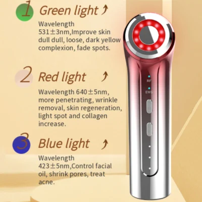 RF EMS Face Lifting Massagem Elétrica Dispositivo de Beleza Facial 2022 Uso Doméstico Plasma LED Light Therapy Skin Clean Equipamento Portátil