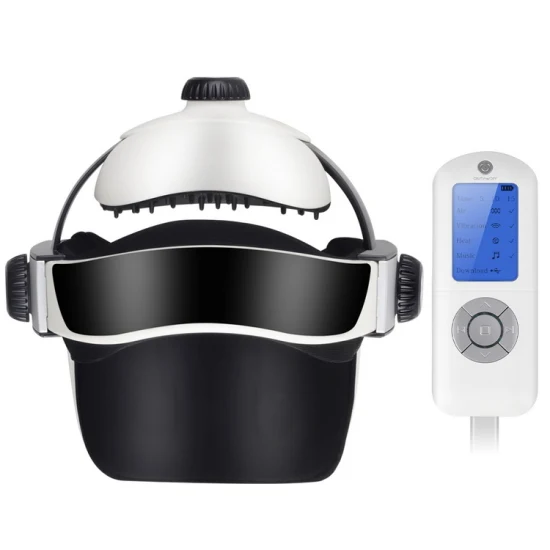 Capacete de massageador de cabeça de pressão de ar automático, massageador de cabeça elétrico de vibração dupla para relaxamento cerebral